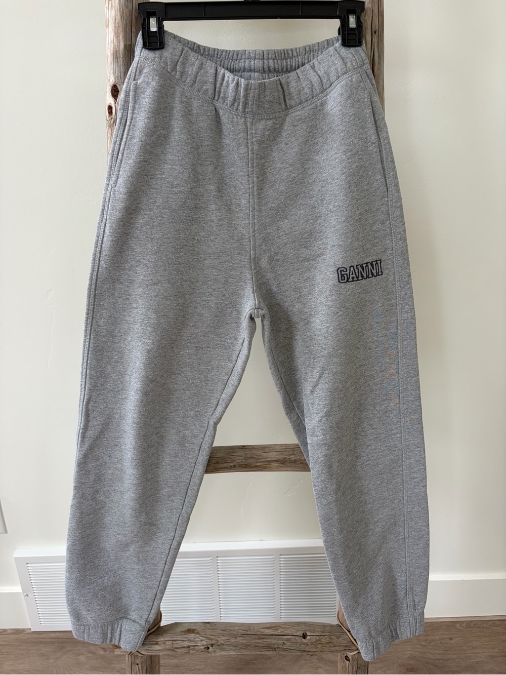 Ganni Gray Logo Sweatpants